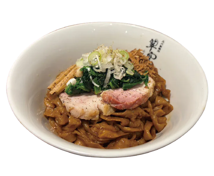 豚骨ラーメン 蒼翔 × 立川製麺所 翠空 炭香る黒い油そば
